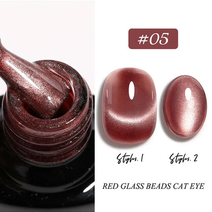 Cat Eye Enamel Ruby Glass Beads Nail Polish 9-Color Pop Cat Eye Enamel Solid Color Nail Polish Nail beauty Not Easy To Fade