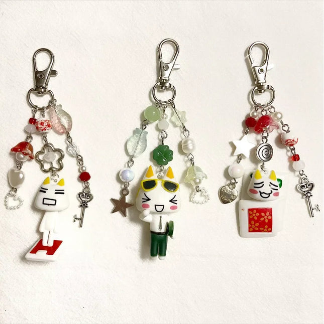 Toro Inoue charms cute Keychains|Cute Cat Bag Charm|Handmade Animal Keychain | Gift For Her