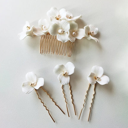 Fairy Flower Wedding Hair Accessories Jewelry Bridal Headpiece Hair Comb Women Head Ornaments