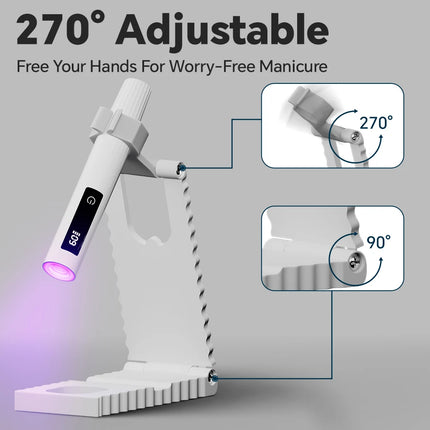 UV Nail Light Handheld Nail Lamp - Timer, Adjustable Stand and LED Indicator, Rechargeable Nail Dryer for Fast Drying, Gel Nails