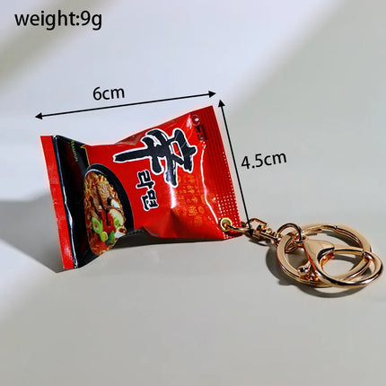 Simulation Instant Noodles Keychain On The Phone Mini Snacks Pendant Bag Pendant Jewelry Gifts