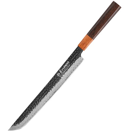 TURWHO 10.5" Hand Forged Japanese Damascus Steel Kitchen Chef Knives DIY Handle Fish Fillet Sushi Salmon Sashimi Slicing Knife