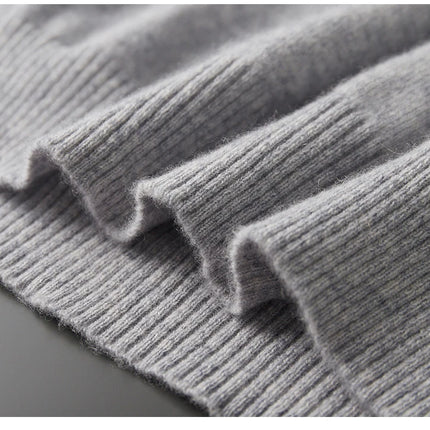 Men's POLO Collar Knitted Pullover Sweater 100% Cashmere Long Sleeved Shirt Casual Business Solid Color Men's Tops Autumn Winter