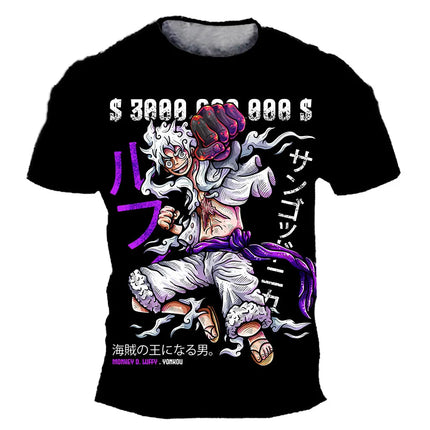 Fashion Kid Anime One Piece Luffy T Shirt Boy Clothing Kids Boys Tshirt Children T-shirt Summer Short Sleeve Tops Tees