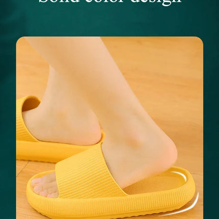 EVA Thick Sole 4cm Bathroom Slippers Cloud-Like Comfort Home Use Couple Height Increasing Indoor Solid Color Summer Sandals