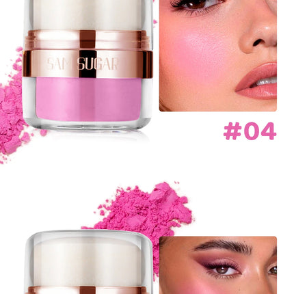 SAM SUGAR 6 color Air Cushion Blush  silky smooth matte eye shadow with an Easy to use Puff for Mushroom Head Loose Powder