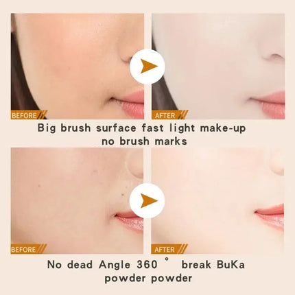 Streak-Free Foundation Brush - High-Density Vegan Fiber for Liquid & BB Cream, Magic  Application, Travel-Friendly Beauty Tool