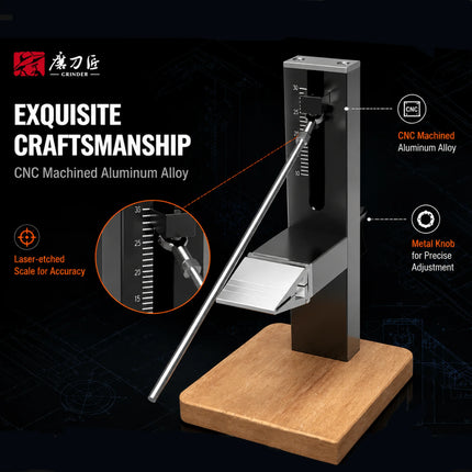 Adjustable Precision Knife Sharpener System, Professional Metal Sharpener for Various Knives, Stable Solid Wood Base Grinder Too