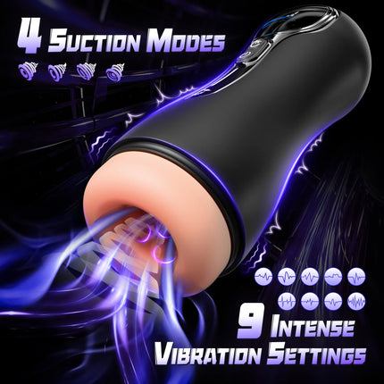 KUSHOR Automatic Male Sucking Masturbator LCD Display Masturbation Cup With 9 Vibrating Mode Pocket Pussy Adult Sex Toys for Man