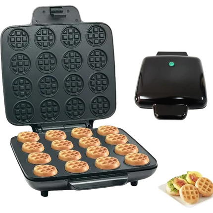 B59B-Multi Waffles Maker 16 Waffle Molds Nonstick Waffle Iron With Quick Heat-Up Nonstick Mini Waffles Maker