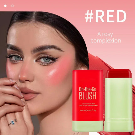 Multi-function Blush Stick Natural Cheek Face Rouge Blusher Cream Lasting High Color Rendering Brightening Skin Tone Waterproof