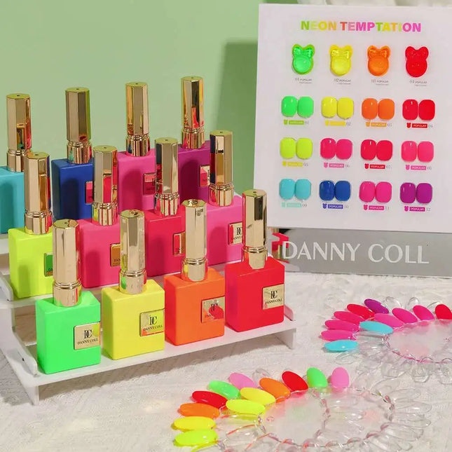 Fluorescence Noctilucent Gel Nail Polish Set With Different Bottles Wholesale Marnicure Soak Off UV LED Nail Varnish Set 15ML