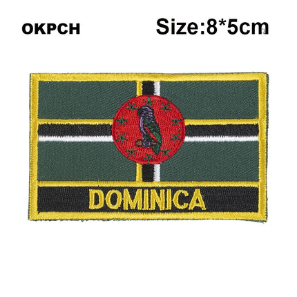 Dominican Rep. Flag Embroidery Patches Iron on Saw on Transfer patches Sewing Applications for Clothes in Home&Garden