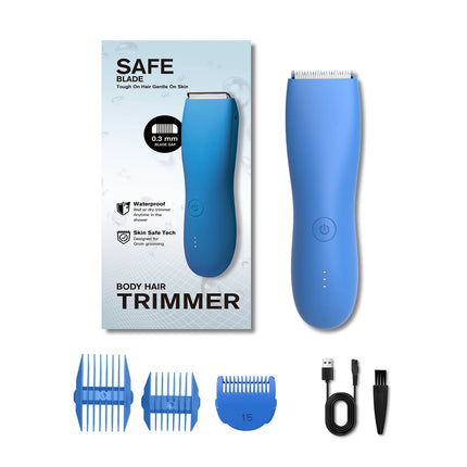 Body Hair Trimmer  for Women & Men Electric Groin/Ball Shaver Pubic Armpit Body Hair Clipper Bikini Epilator Rechargeable