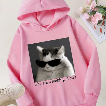 Autumn/Winter cat women's Hooded Sweatshirt Warm & Stylish with Print Design Fashion Casual HipHop Sweatshirt Harajuku Unisex