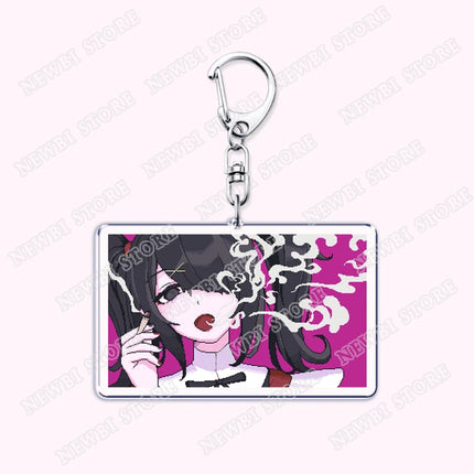 Video Game Ame Chan Keychains for Women Accessories Needy Streamer Emoji Cat Overload Girl Overdose Keyring Fans Friends Gifts