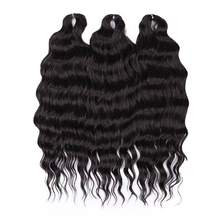 FASHION IDOL 24" 3pcs Deep Wave Curl Hair Synthetic Water Wave Braiding Hair Extensions Ombre Rainbow color Twist Crochet Hair