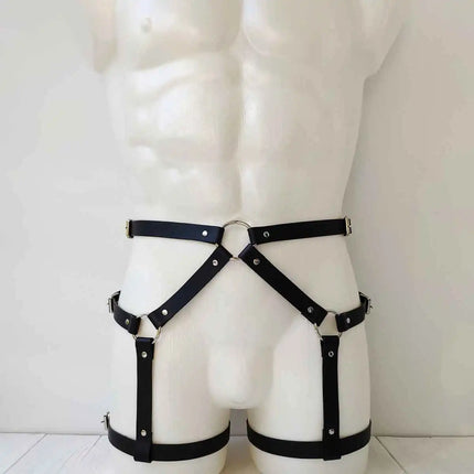 Men's Leg Belt Harness Gay Body Bondage Lingerie Sissy Clubwear for Gay Sex Rave And Clubbing Mens Leather Harness Bondages Gear