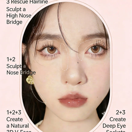 3 Colors Gray Trimming Palette Blush Palette Exquisite Matte Nose Shadow Eye Shadow Brightening Contour Trimming Palette