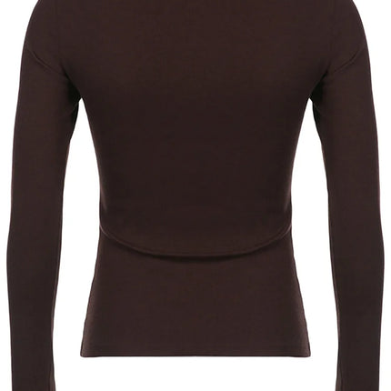 Y2K Women's Long Sleeve Knitted Tops Lace Stitching Neckline Knitwear Bowknot Decoration Slim-Fit T-Shirt Pullovers Clubwear