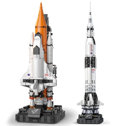600+ Piece Bricks Space Shuttle Heavy Rockets Set Technical City Model Building Blocks Boy Birthday Gifts Kids Toys For Children