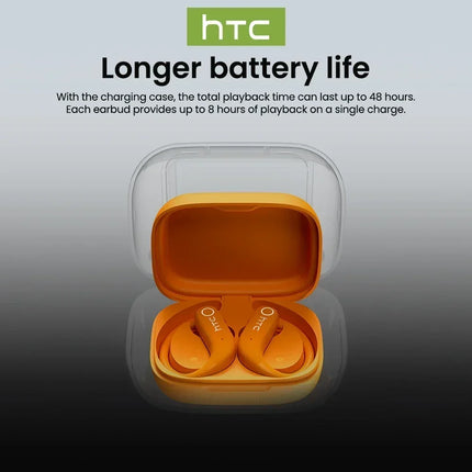 HTC NE61 Bluetooth Earphones Noise Reduction Sports Wireless Headphones AI Translator Heart Rate Monitor Earbuds