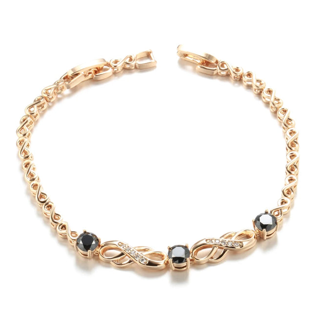 Kinel Fashion Ethnic Bride Bracelet For Women Luxury 585 Rose Gold Natural Zircon Bracelets Vintage Wedding Fine Daily Jewelry