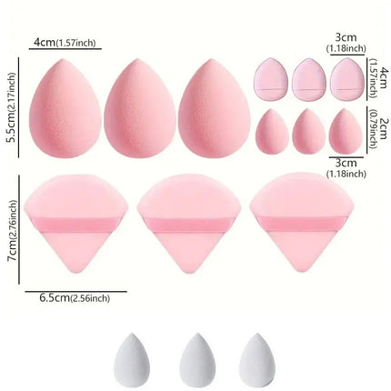 Solid color 12PCS makeup sponge set, loose powder and finger catching Thumb Puff Cotton Mini Powders Puffs Soft Makeups EggsSets