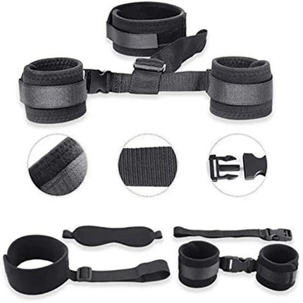 Adjustable Handcuffs And Blindfold Adult Sex Toys For Women Couples Collar Erotic Bdsm Bondage Set No Vibrator Games Sex Shop