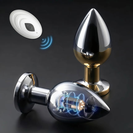 Wireless Metal Anal Vibrator for Women Remote Control Butt Plug Prostate Massager 10 Speeds Adult Couple Sex Toys for Men