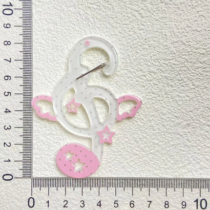 Kawaii Black white notes Illustration trinkets keychain bag charms Acrylic pendant Carabiner Backpack Pendant Decoration Gifts