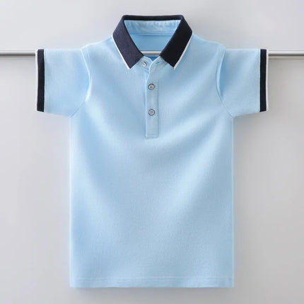 Children Summer Boys Polo Shirt Cotton Fashion Teen Kids Short Sleeve Tops for School Boys 5-14 Years Clothes