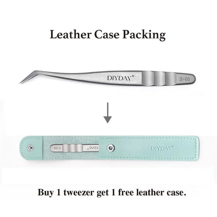 DIYDAY Eyelash Extension Tweezers Stainless Steel Eyebrow Precision Tweezers Fiber Tip Volume Isolation Lashes Extension Tweezer