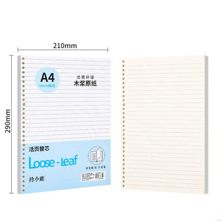 A5/B5/A4 Loose - Leaf Refills - 60 Sheets, Multi - Style Notebook Inserts Grid/Line/Blank Inner Page Refill