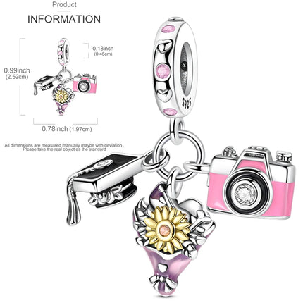 New 925 Sterling Silver Charms Beads Sunflower Flower Daisy Original Charm Pendant Fit Charm Bracelets DIY Jewelry Birthday Gift