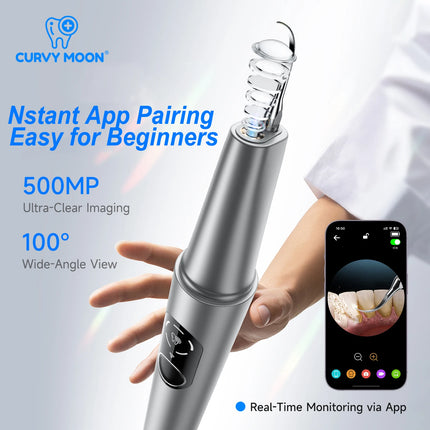 Visible Electric Ultrasonic Tooth Cleaner 500MP 100° Wide-angle Camera Plaque Tartar Calculus Stain Remover Tooth Whitening Kit