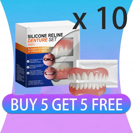 1pcs Complete Set of Silicone Dentures for Filling Gaps Between Deformed Teeth, Enhancing A Beautiful Smile Simple Easy To Use