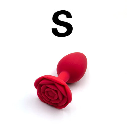 Rose Silicone Anal Plug,Beginner To Expert,3 Size Red And Black Butt Plug,G-Point Massage,sexual wellness,adult pleasure,sex toy