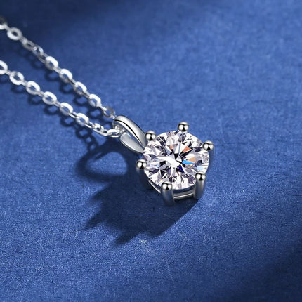 Classic 4 Prong Moissanite Pendant for Couple Men Women Wedding Jewelry Necklace D Color Lab Diamond Luxury Fine Jewelry