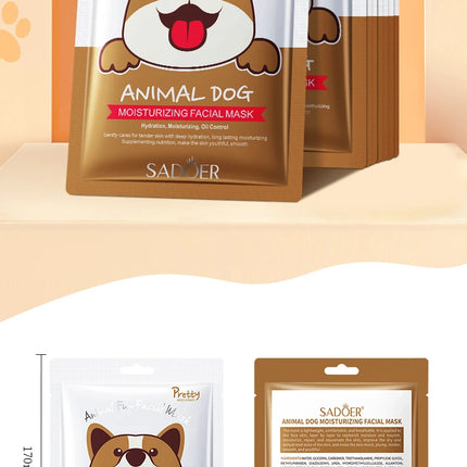 5pcs SADOER Animal Pattern Masks Face Mask Moisturizing Anti Wrinkles Anti-Aging Whitening Facial Masks Skin Care Novel Products