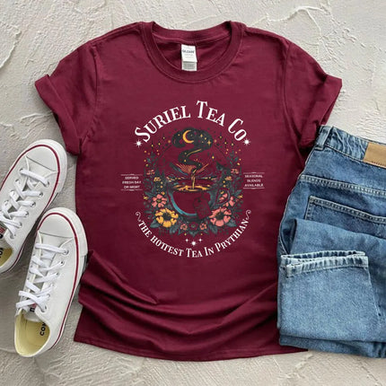 Suriel Tea Co Shirt ACOTAR Suriel Tea T-Shirt Velaris Sarah J Maas Tees A Court of Thorns and Roses SJM Merch Book Lover Gift