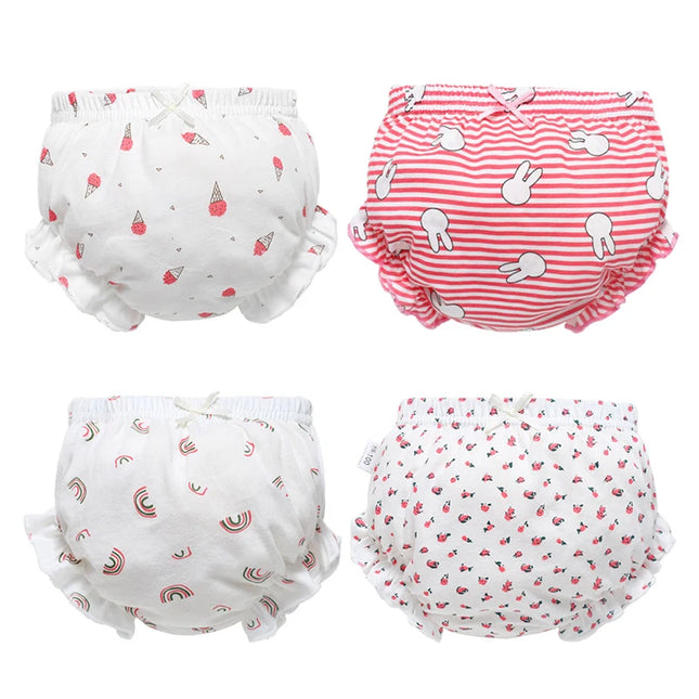 3 Piece/Lot Kids 100% Cotton Panties Girl Baby Infant Newborn Fashion Solid Cute Bow Striped Dots Underpants For Children Gift CN