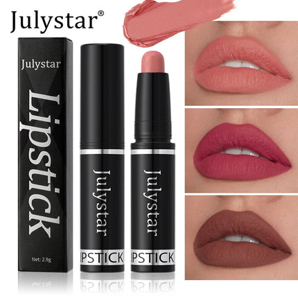 Julystar Nude Brown Matte Lipstick Pen Waterproof Lasting Non-Stick Cup Velvet Fruit Lipstick Lip Tint Pencil Makeup Lip Stain