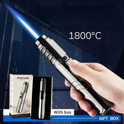 1800° High Temperature Spray Gun  Butane Gas Lighter Metal Outdoor Wind-proof Blue Powerful Flame Torch Jet Lighter Welding Tool