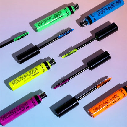 Fluorescence Mascara Waterproof No Blooming Fast Dry Colorful Neon Eyelashes Curling Yellow Blue Lengthens Eye Lashes Cosmetics