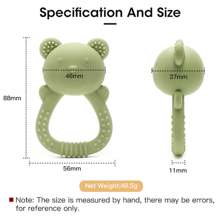 Hot Sale Cute Bear Baby Rattle Silicone Teether 0-1 Year Toy