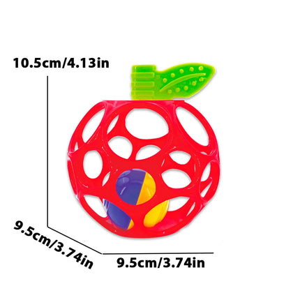 Infant Sensory Grasping Ball, Red Apple Shape Grasping Ball Rattles Toy,Hold My Own Collection, Unisex, Newborn and Up