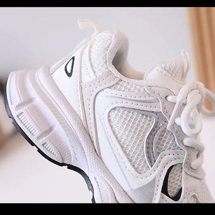 Kids Casual Sports Shoes with Thick Soles Boys Girls Fashion Versatile Sneakers 2024 New Children Mesh Breathable Running Shoes