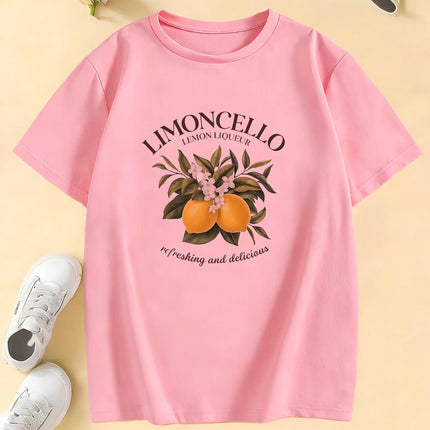 Kids Lemon Design Funny T-Shirts Children's T-Shirt Boys Girls Summer Spring Casual Top Tee Shirt