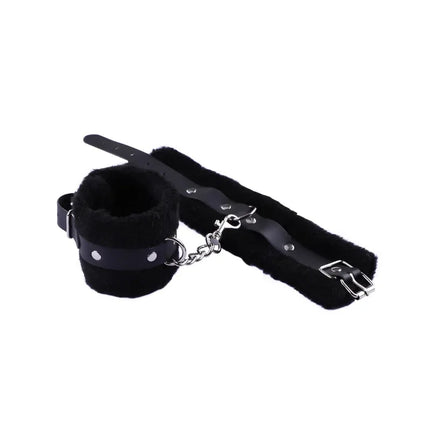 Adjustable Leather Handcuffs Soft Blindfold Bondage Set Anal Plug Adult Toy For Women Men Couples Game